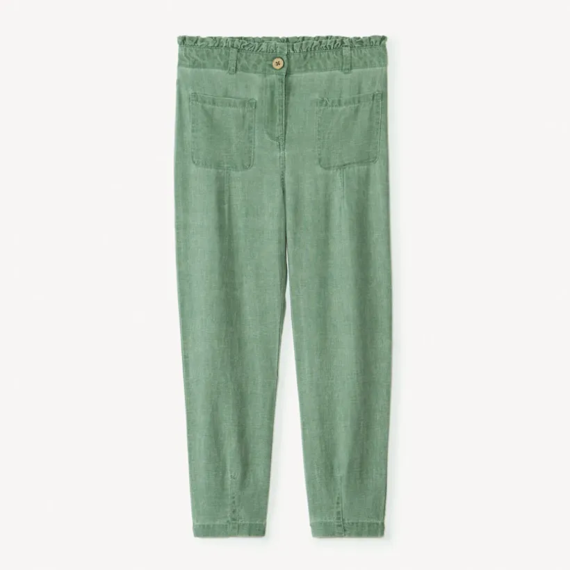 Meisjes broek van canvas met elastische taille