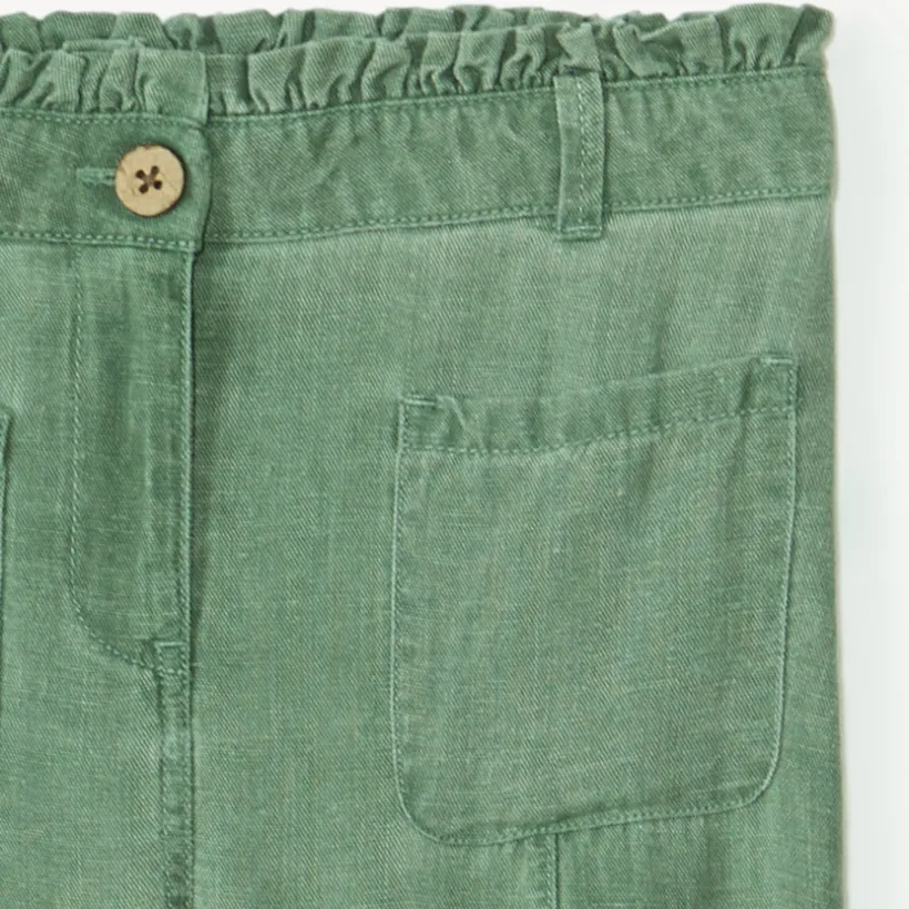 Meisjes broek van canvas met elastische taille