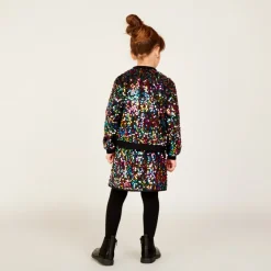 Meisjes feestrok met multicolore sequins