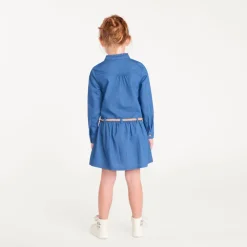 Meisjeshemdjurk met gevlochten riem