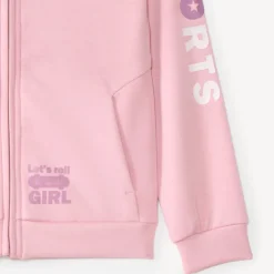 Meisjes hoodie gilet in scuba stof