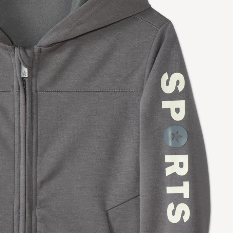 Meisjes hoodie gilet in scuba stof