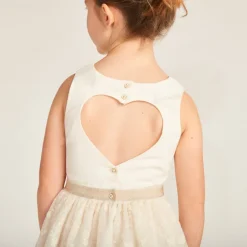 Meisjes 2-in-1 jurk met een hartvormige open rug.