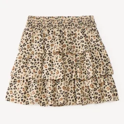 Meisjesrok met een leopardenprint en volants
