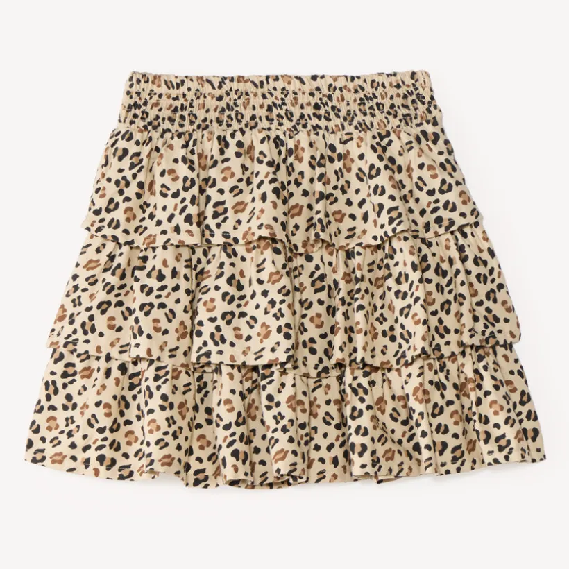 Meisjesrok met een leopardenprint en volants
