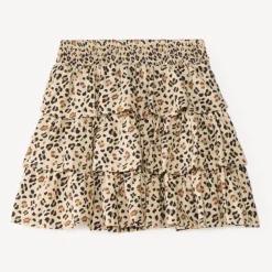 Meisjesrok met een leopardenprint en volants