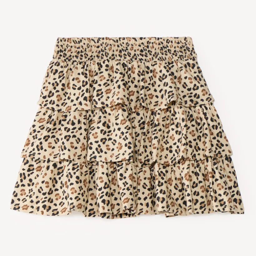 Meisjesrok met een leopardenprint en volants