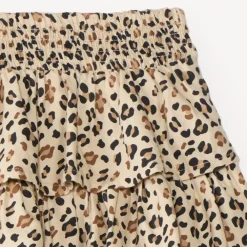 Meisjesrok met een leopardenprint en volants