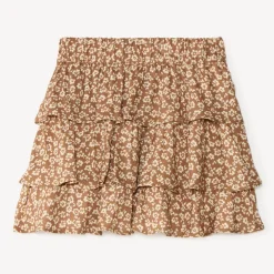 Meisjesrok met volant en bloemenprint
