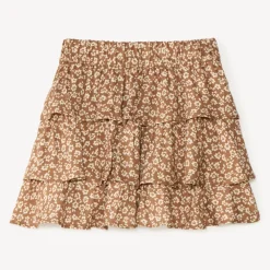 Meisjesrok met volant en bloemenprint