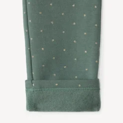 Meisjes skinny broek van fleecemateriaal met gouden stippen
