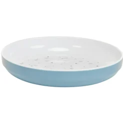 Melaminebord met blauwe hartjesprint, geschikt voor vaatwasser en vanaf 6 maanden