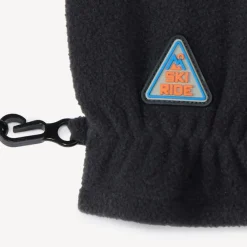 Microfleece skihandschoenen jongens met rubberen ski-badge