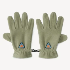Microfleece skihandschoenen jongens met rubberen ski-badge