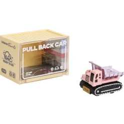 Miniatuurvoertuig met terugtrekmechanisme roze/zwart tractor