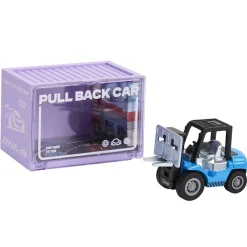 Miniatuurvoertuig met terugtrekmechanisme blauwe trolley