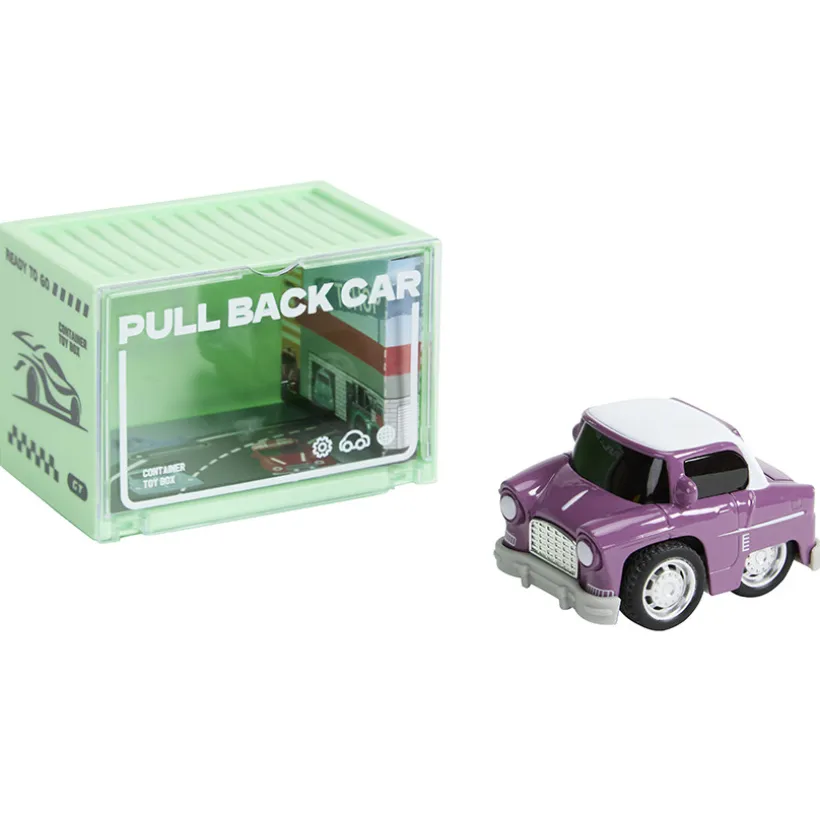 Miniatuur voertuig met wrijving paarse auto