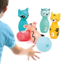 Mini-bowlingspel met 5 zachte kegels Dieren