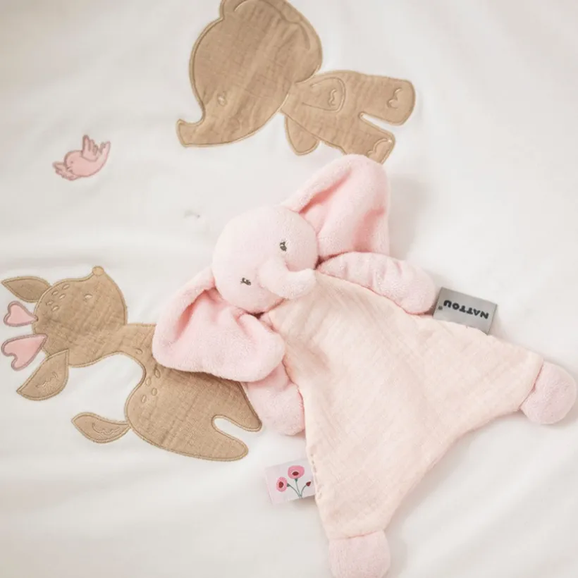 Mini knuffel - Olifant - Fanfan - Roze - 25x20 cm