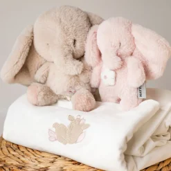 Mini muziekknuffel olifant - Fanfan - Roze - 20 cm