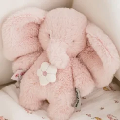 Mini muziekknuffel olifant - Fanfan - Roze - 20 cm