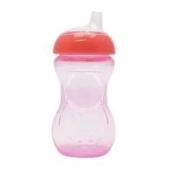 Mini oefenbeker roze Nûby 180 ml met zachte siliconentuit