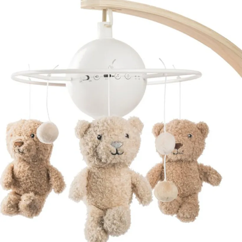 Mobile teddybeer Lou muzikaal & Oplaadbaar White