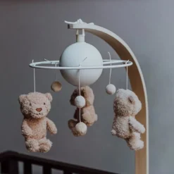 Mobile teddybeer Lou muzikaal & Oplaadbaar White