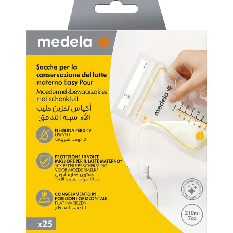 Moedermelkbewaarzakjes met schenktuit 210 ml - 25 stuks