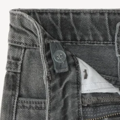Mom jeans meisjes in effen wassendeffect.