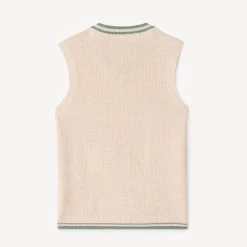 Mouwloos gebreid vest in effen kleur voor jongensbaby.