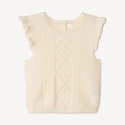 Mouwloos gebreid vest meisjes
