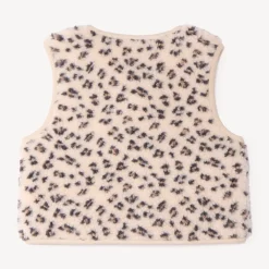 Mouwloos meisjesvest met leopardprint