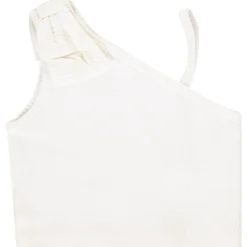 Mouwloos ribbed shirt met strik op de schouder voor meisjes