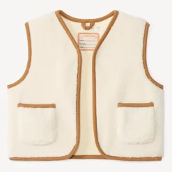 Mouwloos sherpavest met moutonneffect meisjes