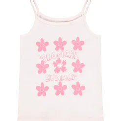 Mouwloos T-shirt in jersey met bloemen meisjes