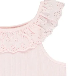 Mouwloos T-shirt met Engels borduursel voor meisjes