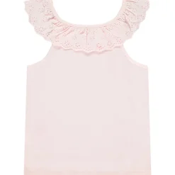 Mouwloos T-shirt met Engels borduursel voor meisjes