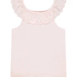 Mouwloos T-shirt met Engels borduursel voor meisjes