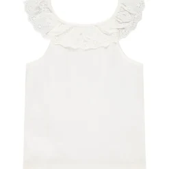 Mouwloos T-shirt met Engels borduursel voor meisjes