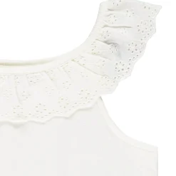 Mouwloos T-shirt met Engels borduursel voor meisjes