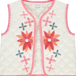 Mouwloos vest in viscose voile met fantasie meisjes
