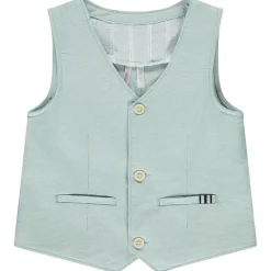 Mouwloos vest met biezen voor baby jongen