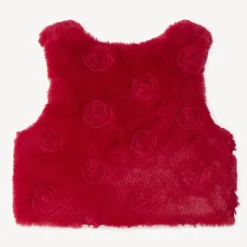 Mouwloos vest met faux fur en rozen voor babymeisjes