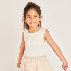 Mouwloze bi-materialen jurk met vlindercape meisjes