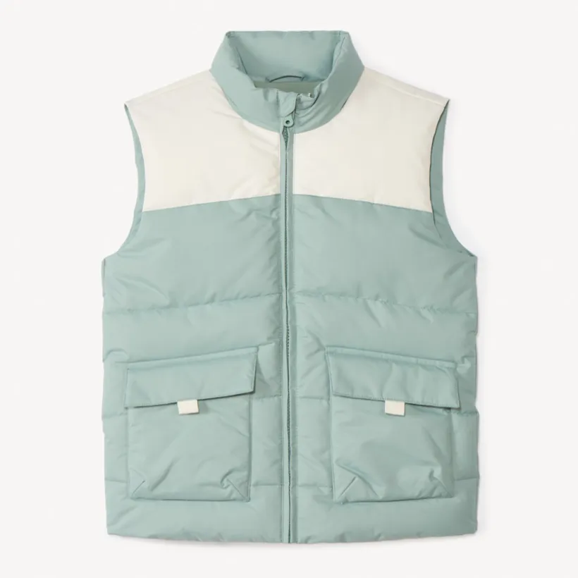 Mouwloze color block puffer jongens