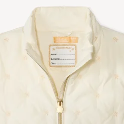 Mouwloze donsjack met geborduurde bloemen meisjes
