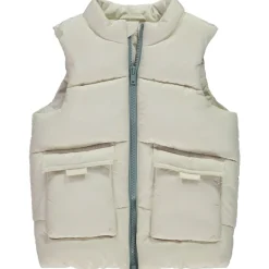 Mouwloze donsjas gevoerd met microfleece voor baby jongen