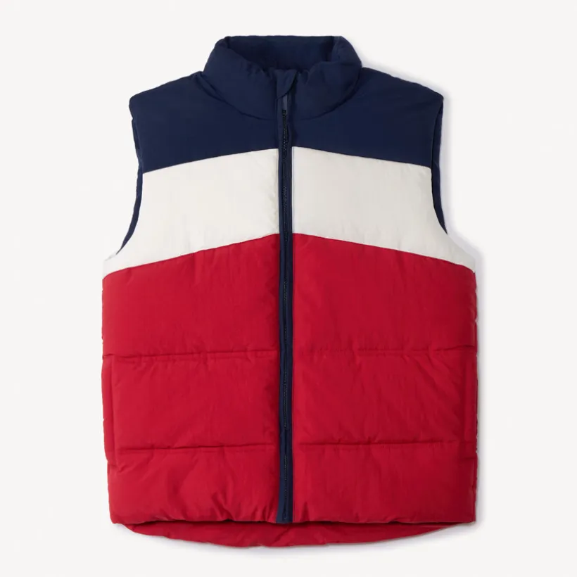 Mouwloze donsjas met colour block effect jongens