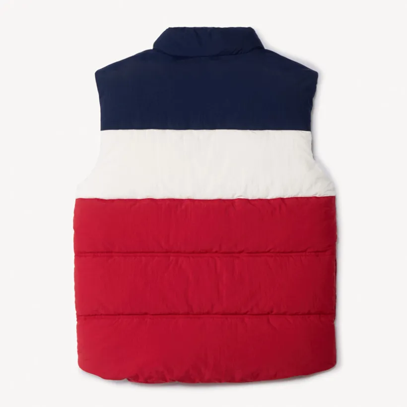 Mouwloze donsjas met colour block effect jongens